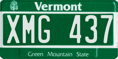 VT license plate XMG437