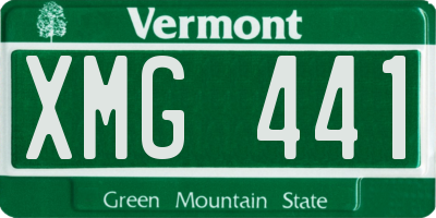 VT license plate XMG441