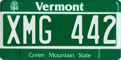 VT license plate XMG442