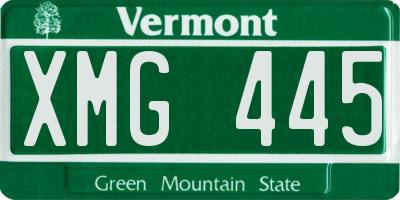 VT license plate XMG445