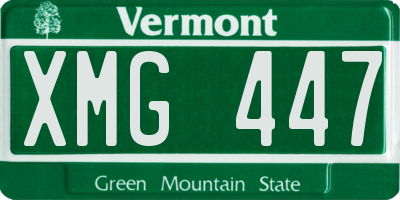 VT license plate XMG447