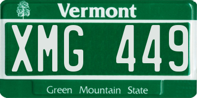 VT license plate XMG449