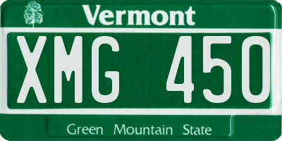 VT license plate XMG450