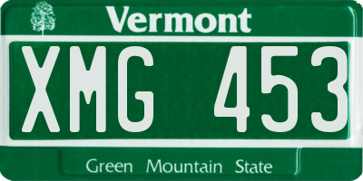 VT license plate XMG453