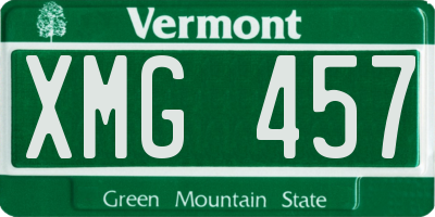 VT license plate XMG457