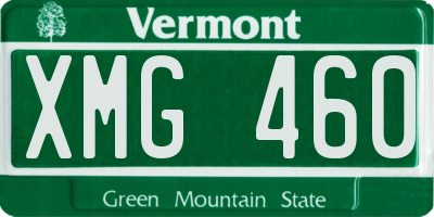 VT license plate XMG460
