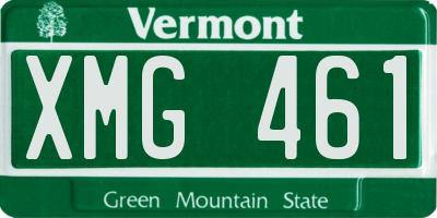 VT license plate XMG461