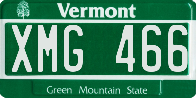 VT license plate XMG466