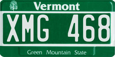VT license plate XMG468