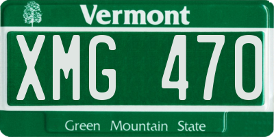 VT license plate XMG470