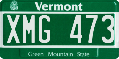 VT license plate XMG473
