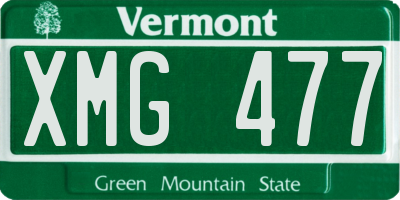 VT license plate XMG477