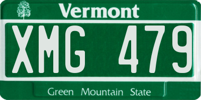 VT license plate XMG479