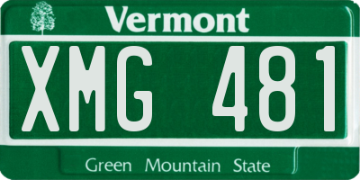 VT license plate XMG481