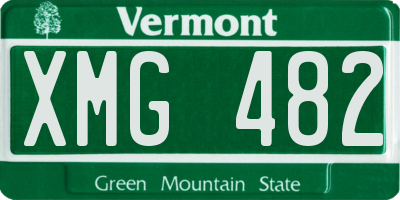 VT license plate XMG482