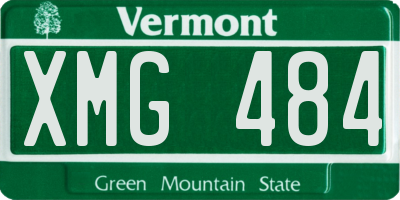 VT license plate XMG484