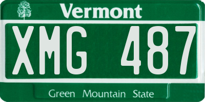 VT license plate XMG487
