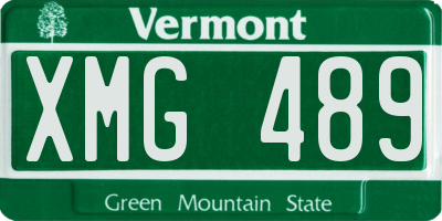 VT license plate XMG489