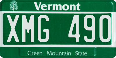 VT license plate XMG490