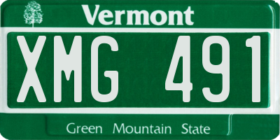 VT license plate XMG491