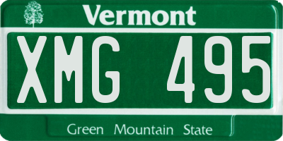 VT license plate XMG495