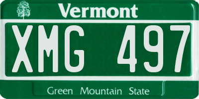 VT license plate XMG497