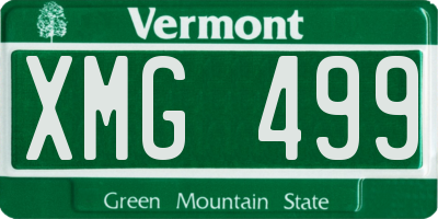 VT license plate XMG499
