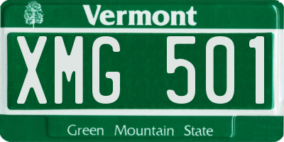 VT license plate XMG501