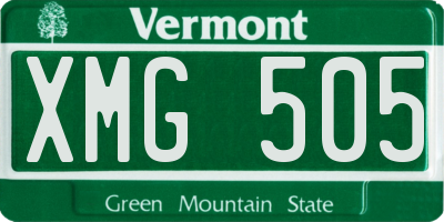 VT license plate XMG505