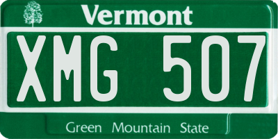 VT license plate XMG507