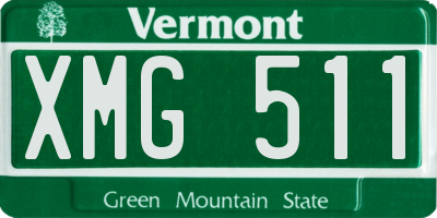 VT license plate XMG511