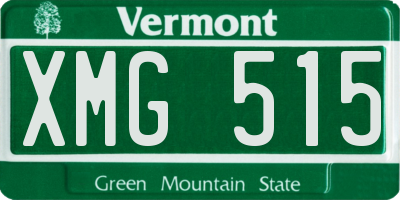 VT license plate XMG515