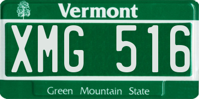VT license plate XMG516