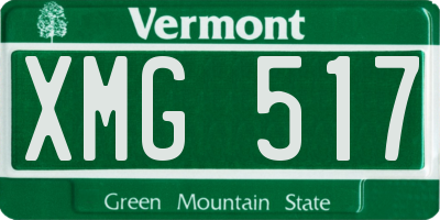 VT license plate XMG517