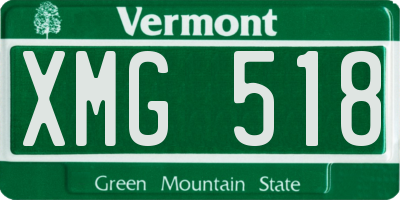 VT license plate XMG518