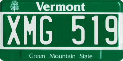 VT license plate XMG519