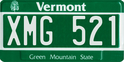 VT license plate XMG521