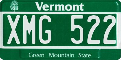 VT license plate XMG522
