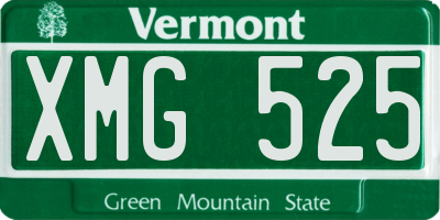 VT license plate XMG525