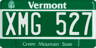 VT license plate XMG527