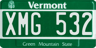 VT license plate XMG532
