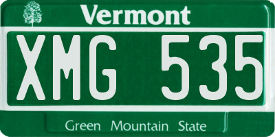 VT license plate XMG535