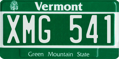 VT license plate XMG541