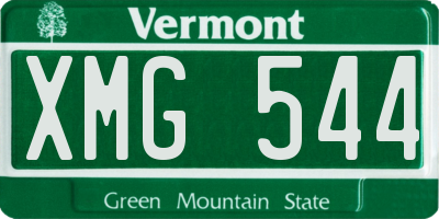VT license plate XMG544
