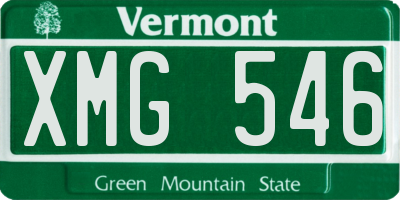 VT license plate XMG546