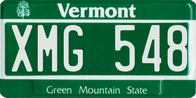 VT license plate XMG548
