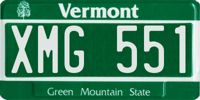 VT license plate XMG551