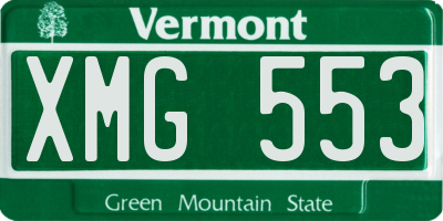 VT license plate XMG553