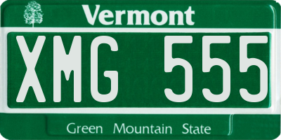 VT license plate XMG555