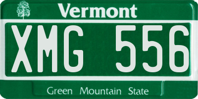 VT license plate XMG556